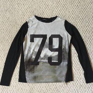 Sheer long sleeve Zara top